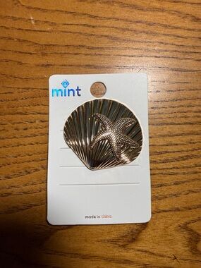 Mint Gold Shell & Starfish Hair Ties